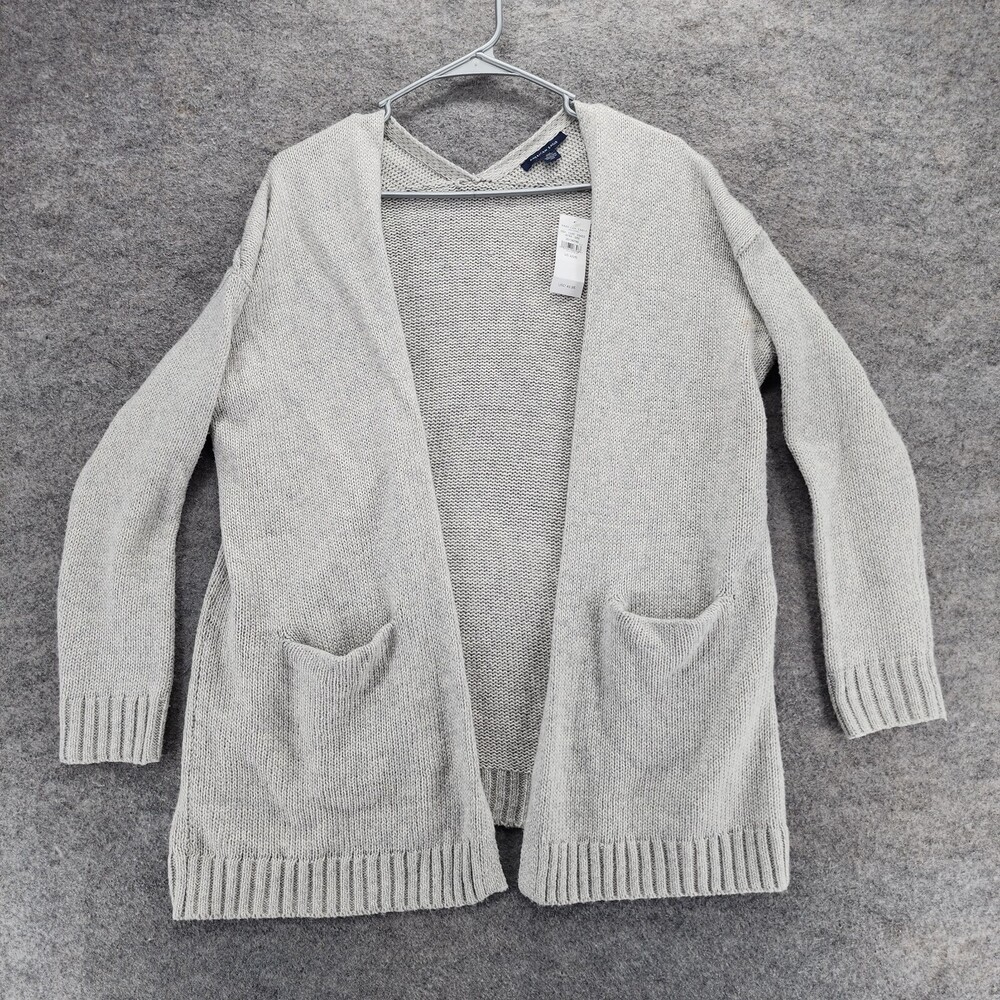 American Eagle Sweater Cardigan Womens XS/S Open Front Gray